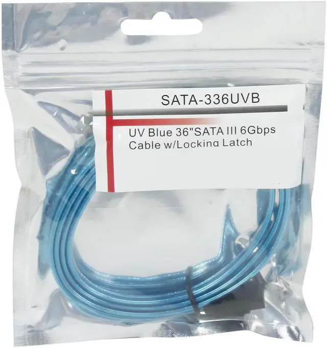 Alt view image 3 of 3 - SA SATA-336UVB Serial ATA III SATA III 6Gbps Cable w/Locking Latch