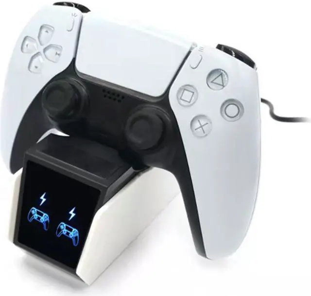 Alt view image 5 of 5 - SA Playstation 5  Gamepad Dual Charger,Game Controller Contact charging base PS5 Handle Charging Base with LED Light,PS5 Wireless Controller Charger,Controller Charging Dock Stand for PS5