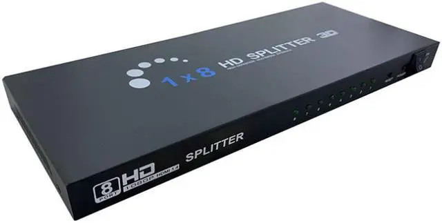 Alt view image 4 of 5 - SA HDMI Splitter - 8-Port - 3D 1080P - HDMI Splitter 1 In 8 Out - 8 Way HDMI Splitter - HDMI Port Splitter -For PS 3/4, Xbox, HDTVs, projectors, PC monitors,Blu-ray DVD player