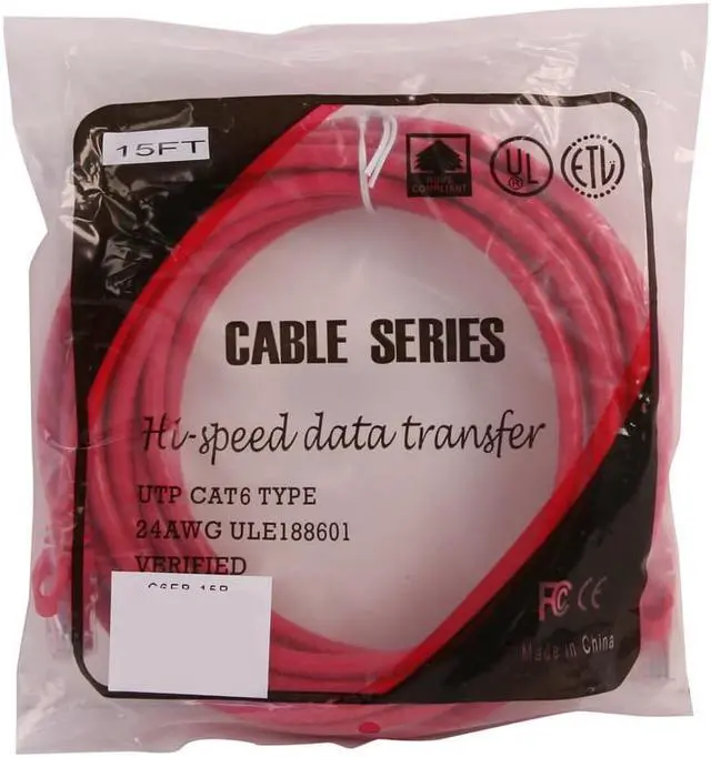 Alt view image 2 of 3 - SA C6EB-15R 15 ft. Cat 6 Red Enhanced 550MHz Patch Cables