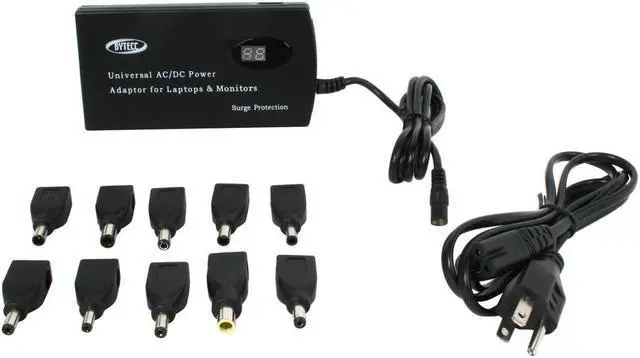 Alt view image 6 of 6 - SA SLIM-90LCD Auto Voltage Detection 90W Universal Laptop AC Power Adaptor w/ USB 5V Charge port