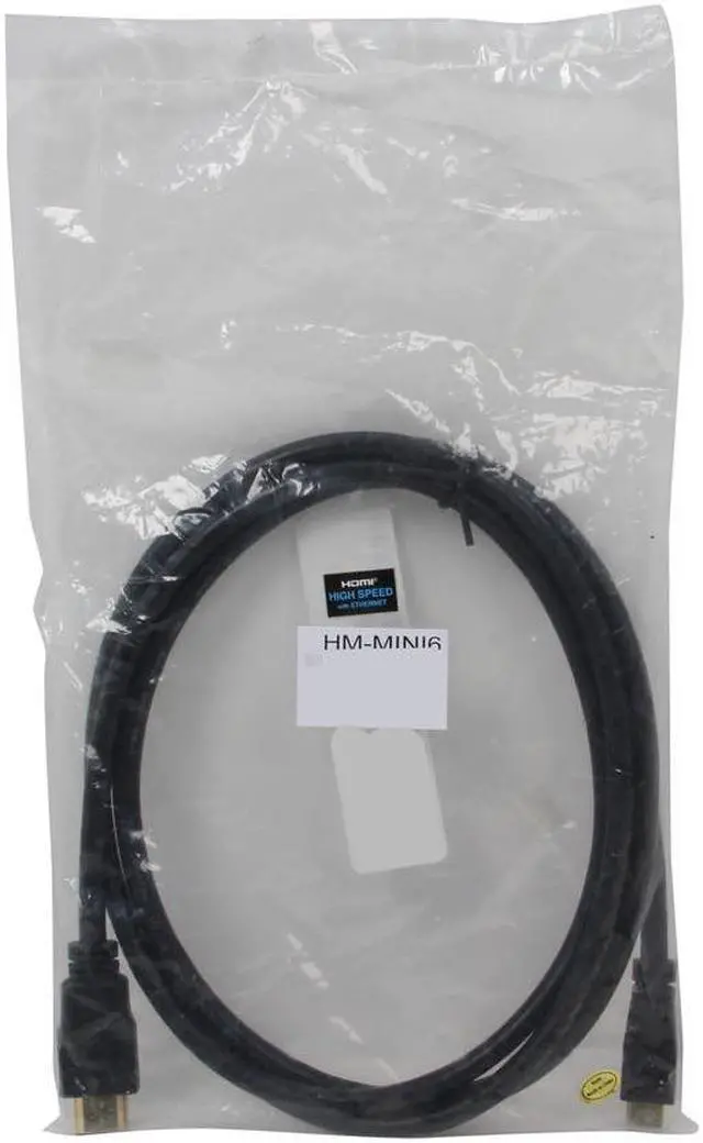 Alt view image 3 of 3 - SA HM-MINI6 6 ft. Black HDMI Male to HDMI mini Male HDMI Male to HDMI mini Male High Speed Cable Male to Male
