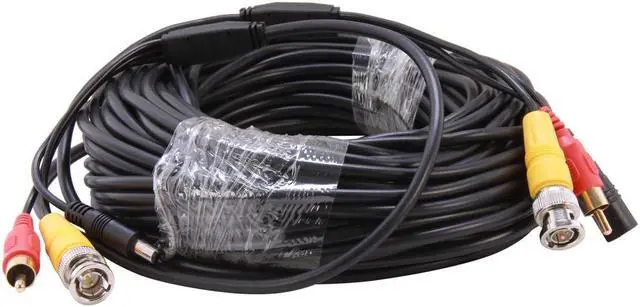 Alt view image 2 of 3 - SA SCC-75RB 75 ft. Security Camera Cable + Power, BNC Male + RCA Male + DC Male to Female - OEM