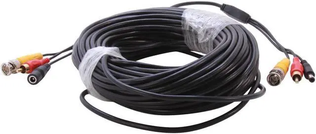 Alt view image 2 of 3 - SA SCC-100RB 100 ft. Security Camera Cable + Power, BNC Male + RCA Male + DC Male to Female - OEM