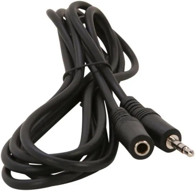 Alt view image 2 of 3 - SA  SPC-6MF 6 ft. 3.5mm Stereo Speaker Extension Cable - Male To Female, Black Jacket Male to Female