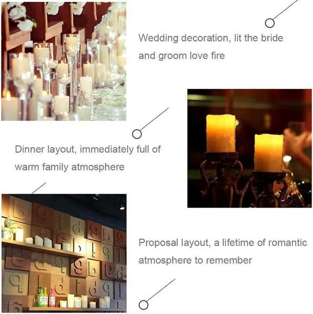 Alt view image 5 of 7 - Flameless LED Candle Light Bright Flickering Bulb Battery Operated Tea Light with Realistic Flames Fake Candle for Birthday/Wedding /Christmas