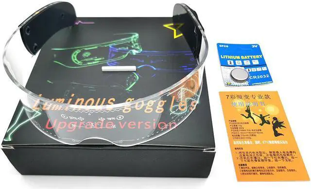 Alt view image 7 of 7 - LED Light up Glasses - Rainbow Steampunk Goggles Novelty Funny Rave Glasses for Kids Adults Birthday Halloween Christmas Party Eyewear (blue)