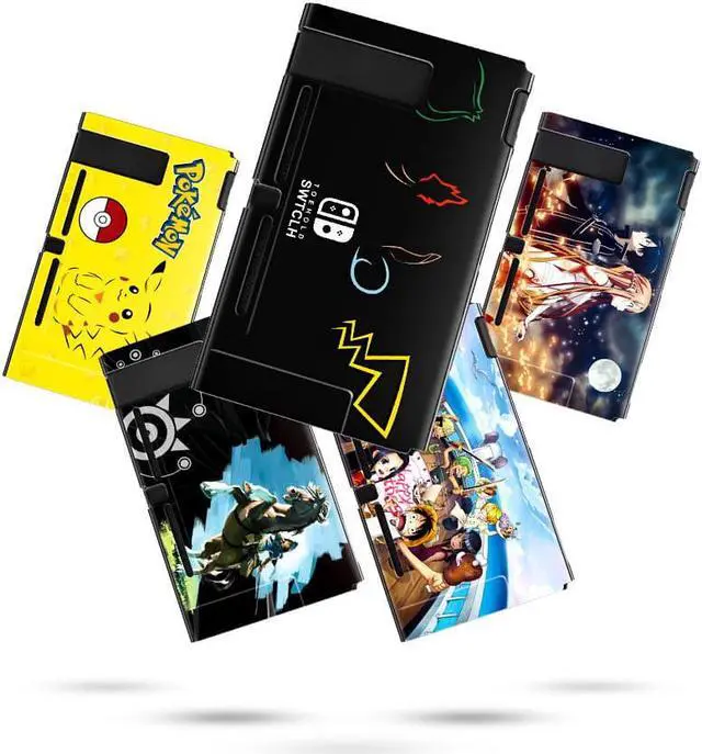 Alt view image 2 of 3 - SA Elegant Dockable Protective Dockable Case for Nintendo Switch - Handheld Grip Protector Cover - Include Thumb Grip Caps(yellow  Pikachu )
