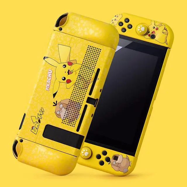 Main image of SA Elegant Dockable Protective Dockable Case for Nintendo Switch - Handheld Grip Protector Cover - Include Thumb Grip Caps(yellow  Pikachu )