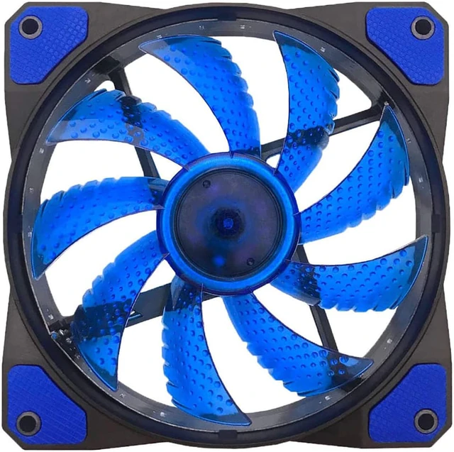 Alt view image 7 of 7 - SA 120mm PC Cooling Computer 16dB Ultra Silent 15 LEDs Case Fan Heatsink Cooler Cooling w/ Anti-Vibration Rubber, 120mm Fan,12VDC, Molex 4pin, Blue LED Lights(5pcs)