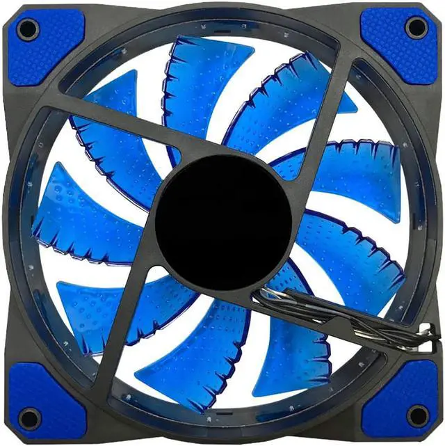 Alt view image 7 of 7 - SA 120mm PC Cooling Computer 16dB Ultra Silent 15 LEDs Case Fan Heatsink Cooler Cooling w/ Anti-Vibration Rubber, 120mm Fan,12VDC, Molex 4pin, Blue LED Lights(3pcs)