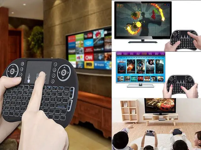 Alt view image 3 of 7 - Rainbow LED Backlit Mini Wireless Keyboard with Touchpad Mouse 2.4GHz QWERTY Keyboard for Raspberry Pi, Smart TV, Xbox 360, PS5,PS4, iOS, Android, Windows PC,Car TV,HTPC,Network player