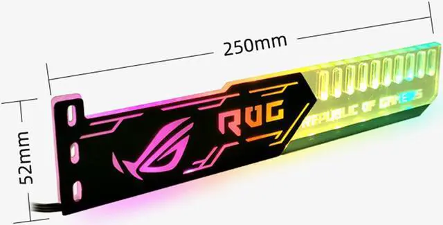 Alt view image 3 of 5 - SA ASUS ROG pattern Graphics card GPU support bracket Video card recessed bracket/rack bracket, 5V 4-pin RGB Streamer discoloration GPU Brace, for shell decoration 250mm