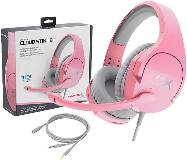 Headset Reduction Cloud HyperX Pink with Console Noise Microphone Cellphone Game Head-mounted Gaming PC Stinger for