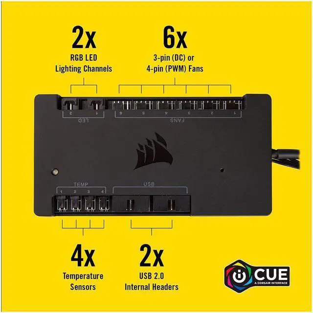 Alt view image 3 of 7 - CORSAIR Commander PRO, CL-9011110-WW, Digital Fan and RGB Lighting Controller PWM hub node pro led light strip Case accessories  Powered System