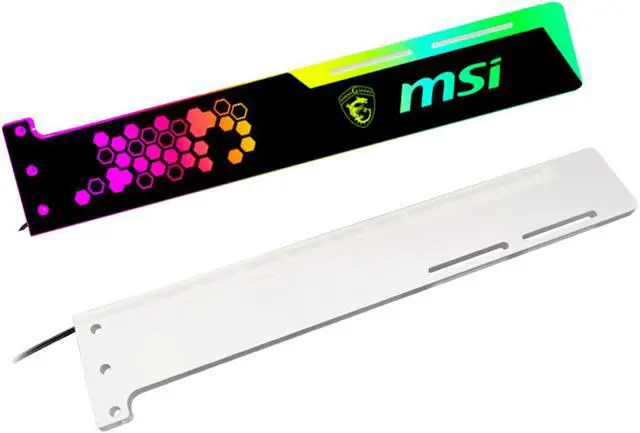 Alt view image 4 of 5 - SA MSI pattern Graphics card GPU support bracket Video card recessed bracket/rack bracket, 5V 4-pin RGB Streamer discoloration GPU Brace, for shell decoration 280mm