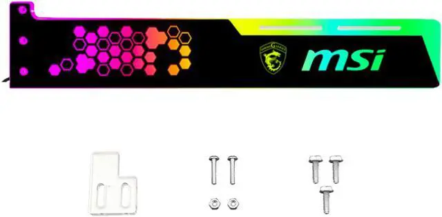 Alt view image 3 of 5 - SA MSI pattern Graphics card GPU support bracket Video card recessed bracket/rack bracket, 5V 4-pin RGB Streamer discoloration GPU Brace, for shell decoration 280mm