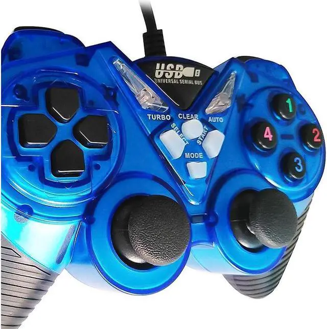 Alt view image 2 of 3 - Wired Vibration Gamepad PC USB Controller Joystick Game Handle(Blue)
