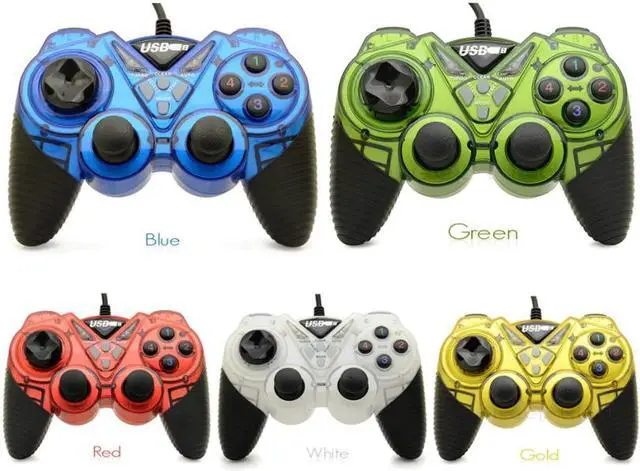 Alt view image 3 of 3 - Wired Vibration Gamepad PC USB Controller Joystick Game Handle(Blue)