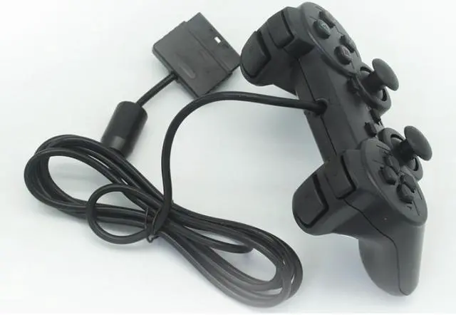 Alt view image 2 of 3 - P2 game handle controller PS2 wired handle controller singles double vibration ps2 snowflake key