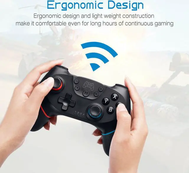 Alt view image 5 of 7 - For Nintendo Switch Wireless Pro Controller Gamepad Joypad Joystick Remote New