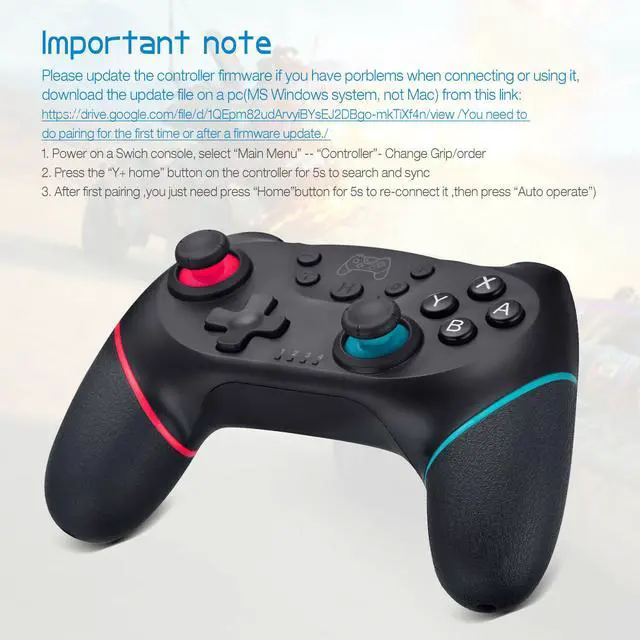 Alt view image 6 of 7 - For Nintendo Switch Wireless Pro Controller Gamepad Joypad Joystick Remote New