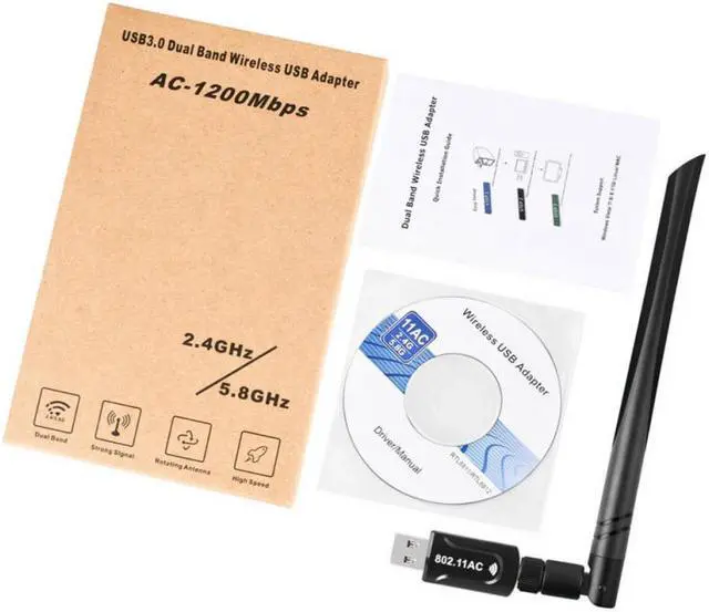 Alt view image 6 of 9 - USB WiFi Adapter 1200Mbps Techkey USB 3.0 WiFi 802.11 ac Wireless Network Adapter with Dual Band 2.4GHz/300Mbps 5GHz/867Mbps High Gain Antenna for Desktop Windows XP/Vista / 7-10 Mac