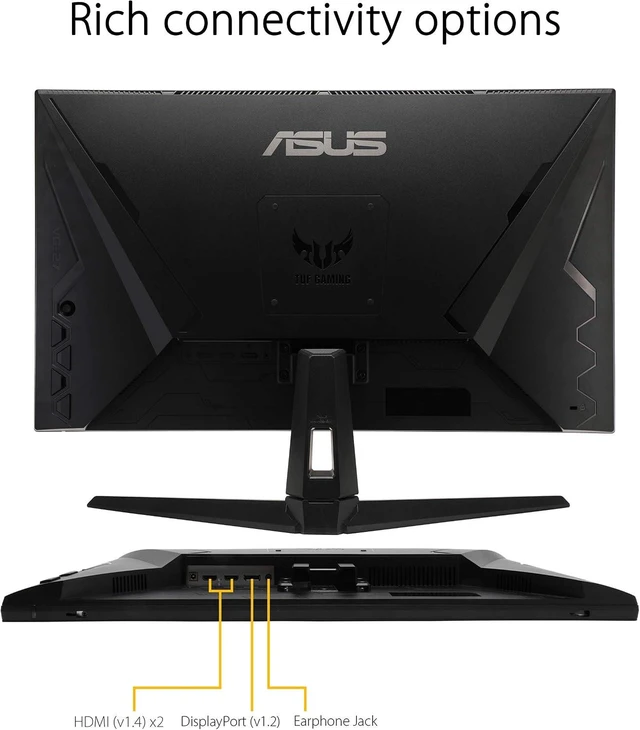 Alt view image 5 of 6 - ASUS TUF Gaming VG279Q1A 27" Gaming Monitor, 1080P Full HD, 165Hz (Supports 144Hz), IPS, 1ms, Adaptive-sync/FreeSync Premium, Extreme Low Motion Blur, Eye Care, HDMI DisplayPort