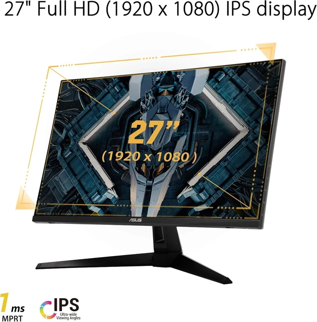 Alt view image 3 of 6 - ASUS TUF Gaming VG279Q1A 27" Gaming Monitor, 1080P Full HD, 165Hz (Supports 144Hz), IPS, 1ms, Adaptive-sync/FreeSync Premium, Extreme Low Motion Blur, Eye Care, HDMI DisplayPort