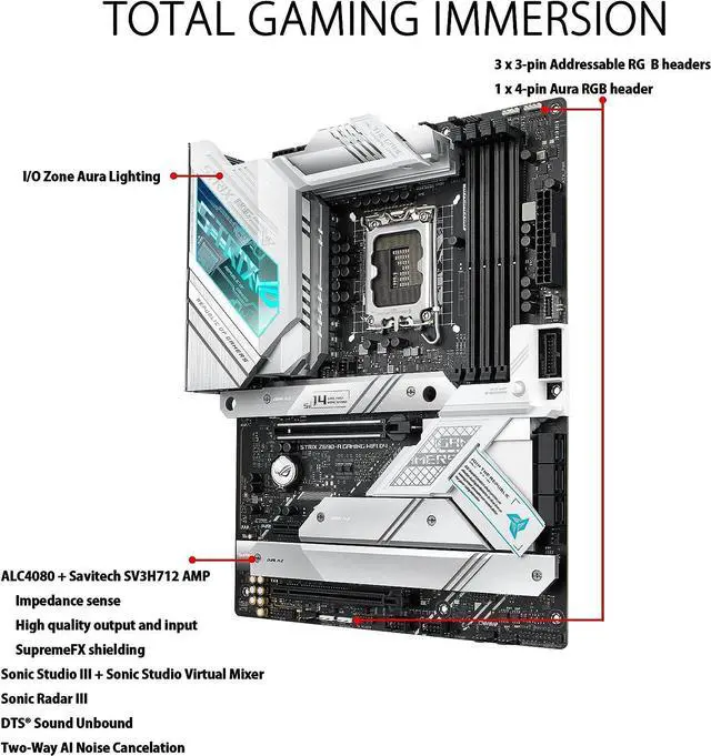 Alt view image 2 of 3 - ASUS ROG STRIX Z690-A GAMING WIFI D4 Intel LGA 1700 Z690 ATX Desktop Motherboard B