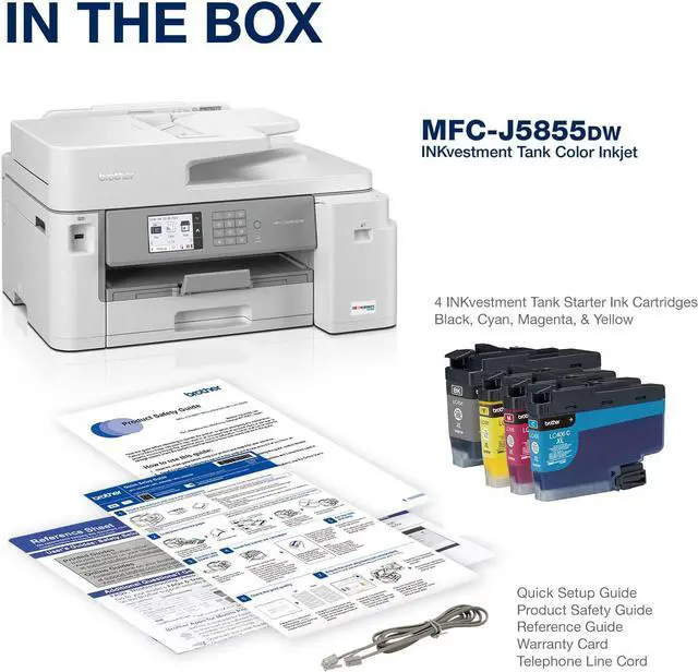 Alt view image 4 of 6 - Brother MFC-J5855DW INKvestment Tank Color Inkjet All-In-One Printer with up to 1 Year of Ink In-box1 and to 11 x 17 printing capabilities