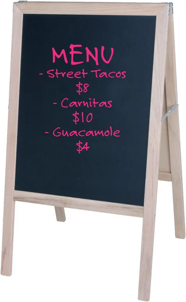 Alt view image 4 of 12 - Flipside Products Foldable Natural Wood Black Chalkboard Marquee Easel for Announcements, Sales and Specials - 42" x 24"