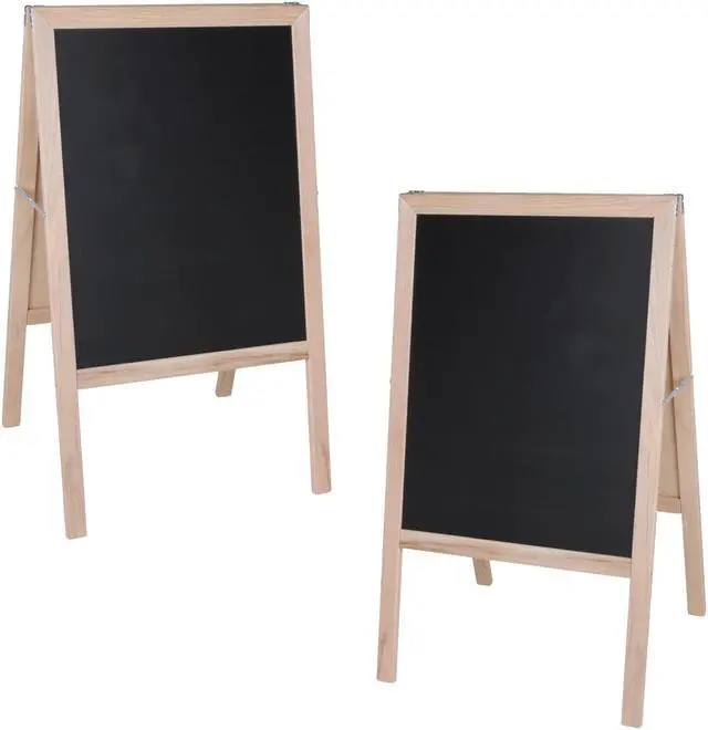 Alt view image 3 of 12 - Flipside Products Foldable Natural Wood Black Chalkboard Marquee Easel for Announcements, Sales and Specials - 42" x 24"
