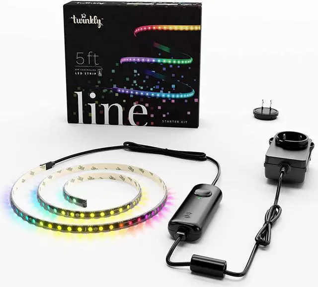 Alt view image 12 of 18 - Twinkly Line 5 Ft Adhesive Magnetic 16 Million Color LED Light Strip Kit