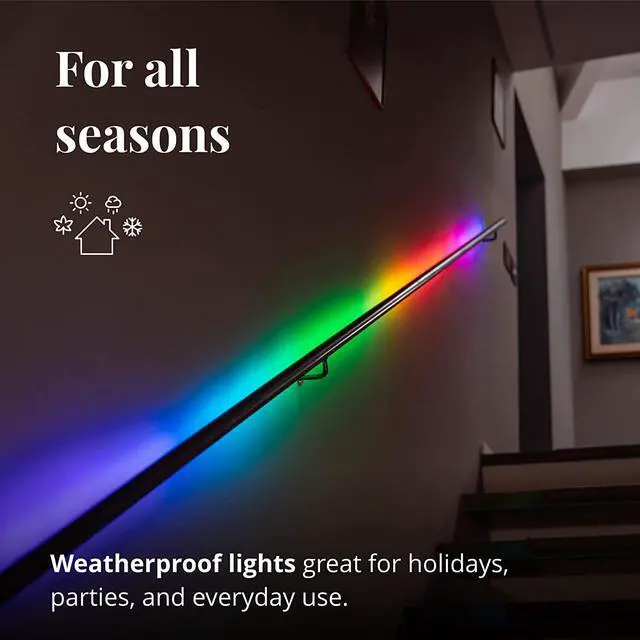 Alt view image 15 of 18 - Twinkly Line 5 Ft Adhesive Magnetic 16 Million Color LED Light Strip Kit