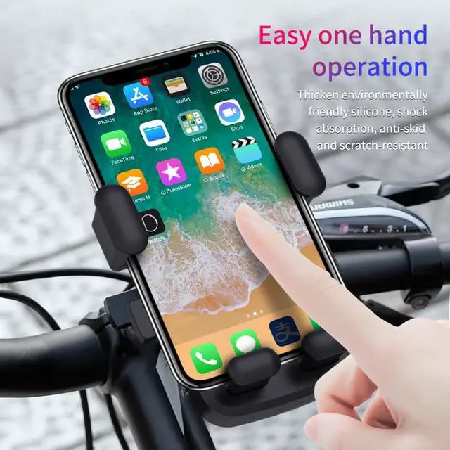 Alt view image 3 of 7 - Hannord Bike Phone Mount for Any Smart Phone Universal Phone Mount for Motorcycle Anti Shake Stable Rotation Bike Phone Holder