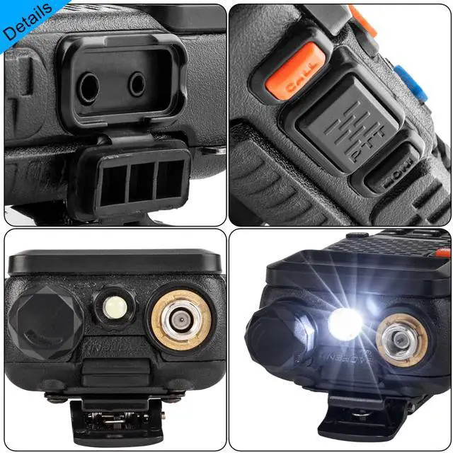 Alt view image 2 of 7 - BAOFENG 1.5" LCD 5W 136~174MHz / 400~520MHz Dual Band Walkie Talkie with 1-LED Flashlight (Black)