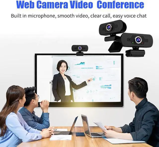 Alt view image 4 of 7 - Webcam with Microphone Privacy Cover, Hannord 1080P HD Streaming Web Camera for PC, Laptop, Desktop, Plug and Play USB Computer Video Web Cam for Calling Conferencing Recording Zoom, Skype, YouTube