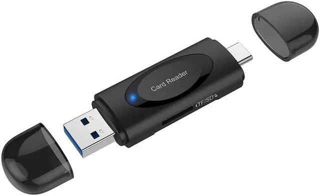 Alt view image 6 of 7 - SD Card Reader, Hannord USB 3.0 USB C Card Reader Adapter TF Memory Card Reader for SD, Micro SD, SDHC, SDXC, MMC Card Compatible with MacBook Pro, MacBook Air, Galaxy S20, iPad Pro, Computer, Laptop