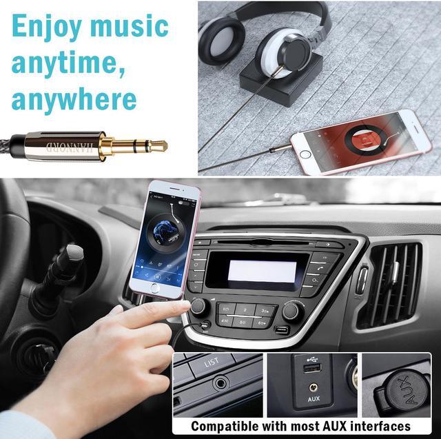 Alt view image 6 of 7 - AUX Cable, Hannord 3.5mm Nylon Braided Stereo AUX Cable Male to Male Hi-Fi Sound AUX Cord Auxiliary Audio Cable for Car, Headphone, Speaker, Home Stereo, iPhone, Echo(6.6 Feet / 2 Meters)