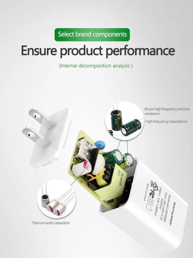 Alt view image 5 of 7 - UL Certified USB Wall Charger Power Supply 5v 1A Universal Portable Travel Power Adapter Plug Block High Speed for iPhone iPad iPad Samsung HTC LG iPod Nokia Travel Office Home Use (White, 2Pack)