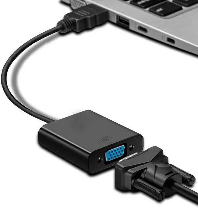 Alt view image 5 of 7 - Hannord HDMI to VGA, Gold-Plated HDMI to VGA Adapter (Male to Female) for Computer, Desktop, Laptop, PC, Monitor, Projector, HDTV, Chromebook, Raspberry Pi, Roku, Xbox and More - Black