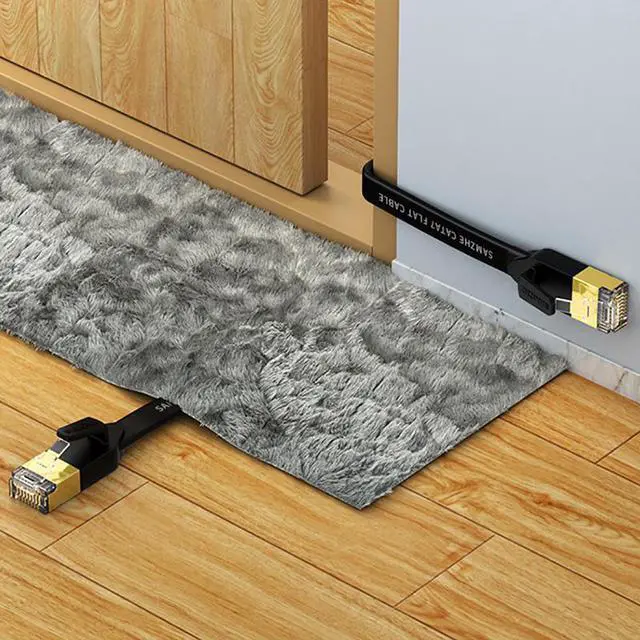 Alt view image 6 of 7 - Hannord Cat 7 Flat Ethernet Cable 10 Gigabit Computer Network Cord for Xbox PS4 Modem Router Networking Switch (Black, 2M/6.6ft.)