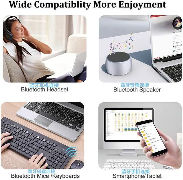 Alt view image 5 of 7 - Hannord Wireless USB Bluetooth Adapter 5.0 for Computer Mini Bluetooth Dongle Music Adapter PC Bluetooth Receiver Transmitter Compatible with Windows 7/8/8.1/10