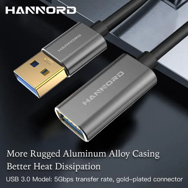 Alt view image 5 of 6 - Hannord USB 3.0 Extension Cable Type A Male to Female Extension Cord High Data Transfer Compatible with USB Keyboard,Flash Drive, Hard Drive - 3.3ft.