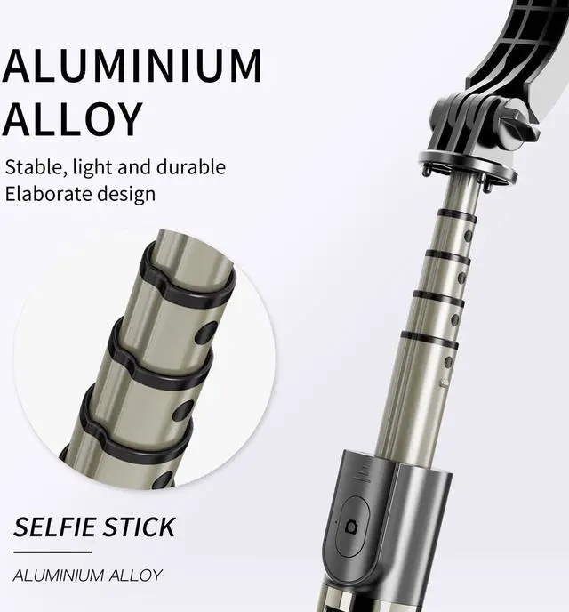 Alt view image 5 of 7 - Hannord Foldable Handheld Phone Gimbal Stabilizer with Extendable Bluetooth Selfie Stick and Tripod, Eliminate Shake to Keep Video Smooth, for Smartphones Vlog Youtuber Live Video TikTok (Black)