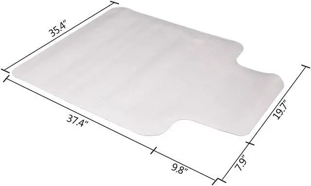 Alt view image 2 of 7 - Hannord 36" x 48" Transparent Chair Mat for Carpeted Floors, PVC Anti-Slip Home Office Chair Floor Mat Studded Back with Lip for Carpet (120 x 90 x 0.2cm)