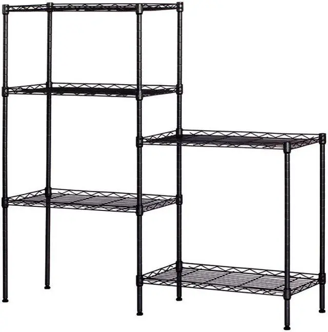 Main image of Hannord 5-Tier Wire Shelving, Metal Wire Shelf Storage Rack, Durable Organizer Unit Perfect for Kitchen Garage Pantry Organization in Black, 21.25" W x 11.42" D x 59" H - Black