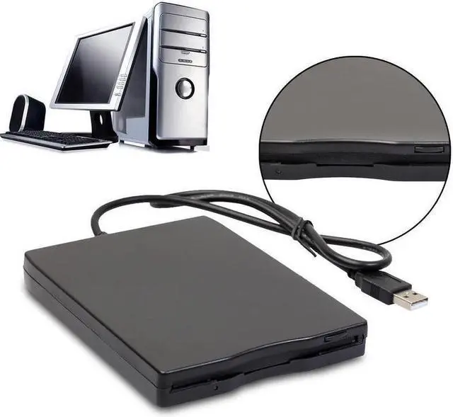 Alt view image 4 of 7 - Hannord USB Floppy Drive 3.5" USB External Floppy Disk Drive Portable 1.44 MB FDD USB Drive Plug and Play for PC Windows 10 7 8 Windows XP Vista Mac Black 3.5" USB External Portable Floppy Disk Drive