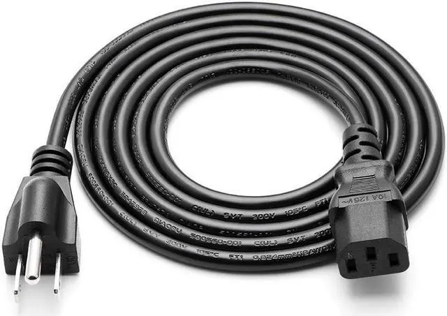 Alt view image 7 of 7 - Hannord Replacement Power Cable For Computers, TVs, Monitors, & More - 3.3 Feet Black Universal Cord Works With Any 3 Pin AC Power Connection - 18 Gauge Wire